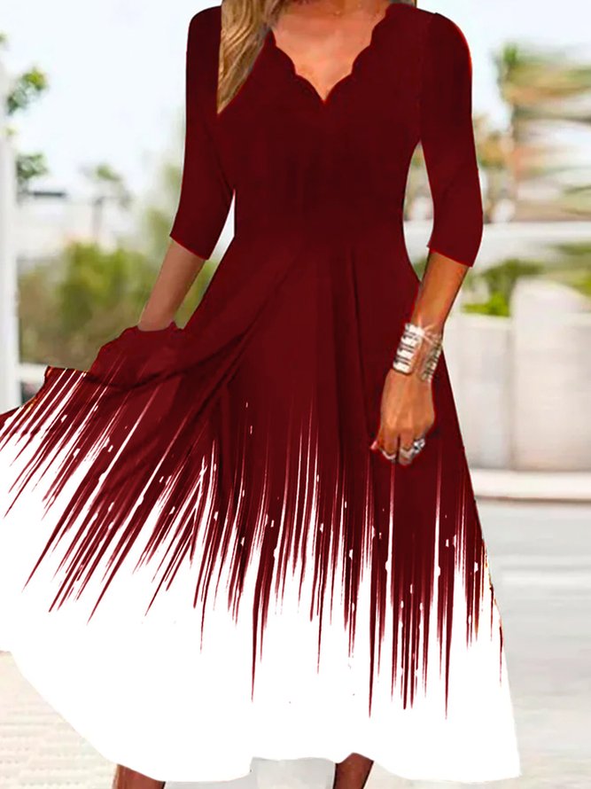 Weit Gestreift Freizeitkleid