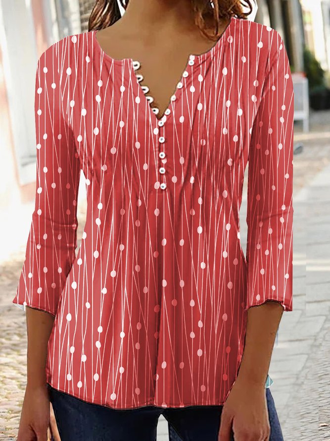 Geometrisch Lässig Herbst Weit 1 * Bluse Heiß Liste A-Linien Regelmäßig Regelmäßig Größe Blusen & Shirts für Damen