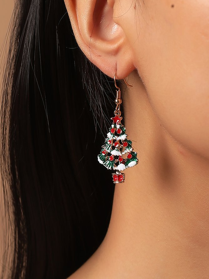 Weihnachten 3D Weihnachtsbaum Cut-Out Ohrringe Urlaub Party Ohrringe