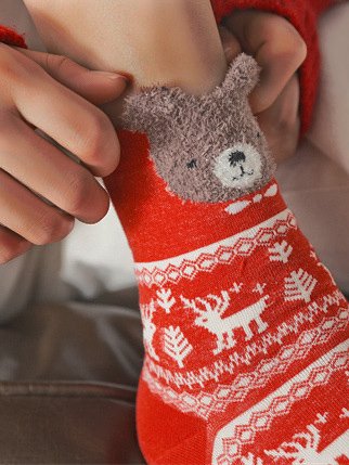 Weihnachten Elch alt Mann Weihnachtsbaum Bär Muster Plüsch Socken Socken Set Urlaub Party Dekorationen