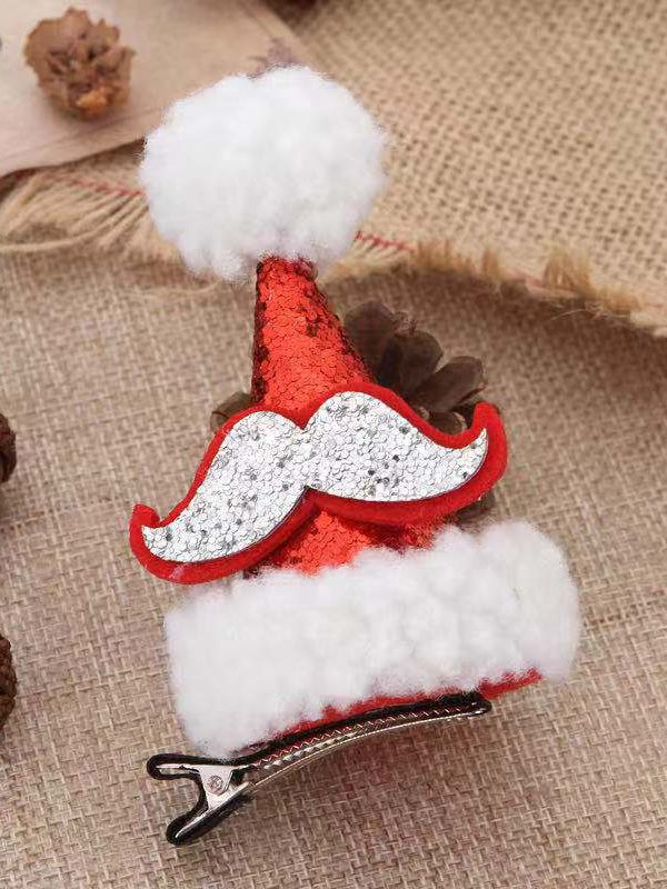 Weihnachten Weihnachten Hut Bart Herzenmuster Haar Clip Urlaub Party Dekorationen