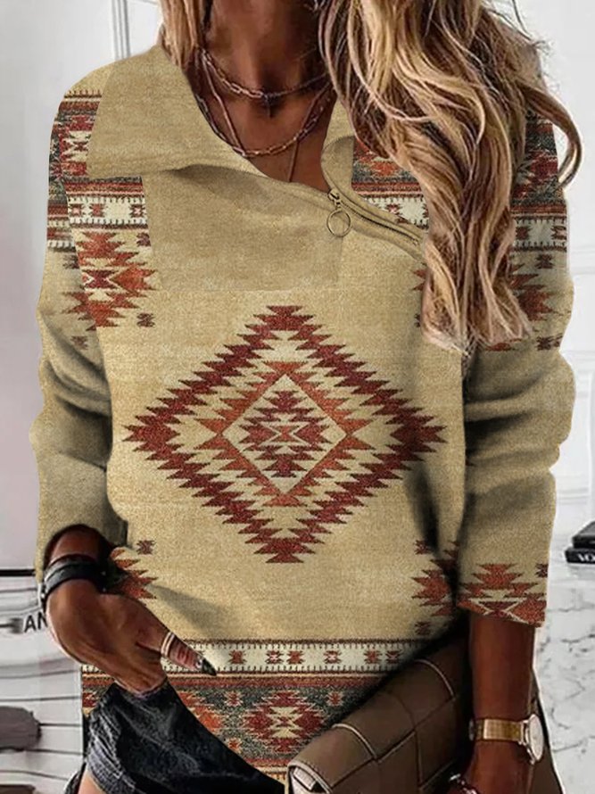 Ethnisch Weit Asymmetrisch Sweatshirts