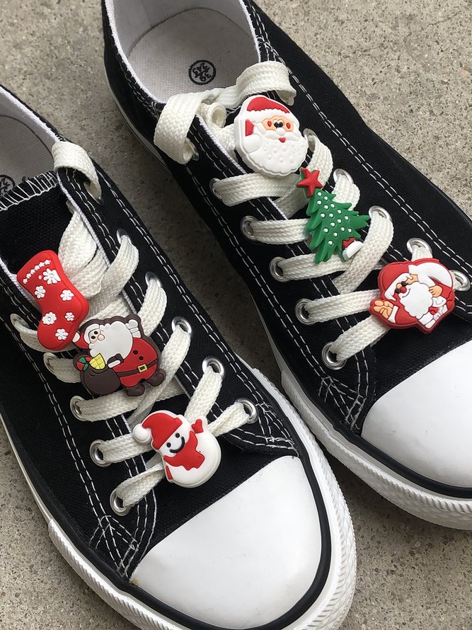 Weihnachten Zubehör Dekoration Schwarz Segeltuch Schuhe