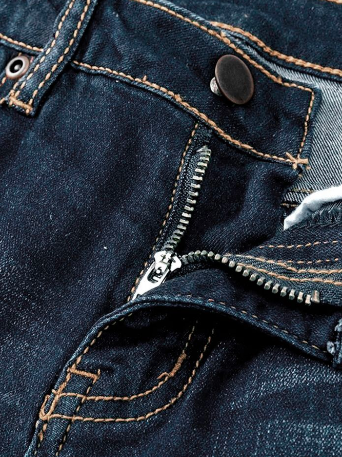 Weihnachten Unifarben Lässig Denim Weit Jeans