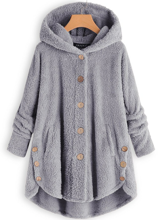 Knopf Gemütliche Mantel& Jacke mit Kapuze für Damen