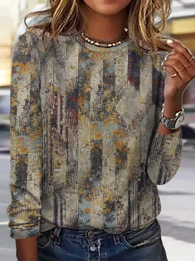 Damen Lässig Langarm Shirt