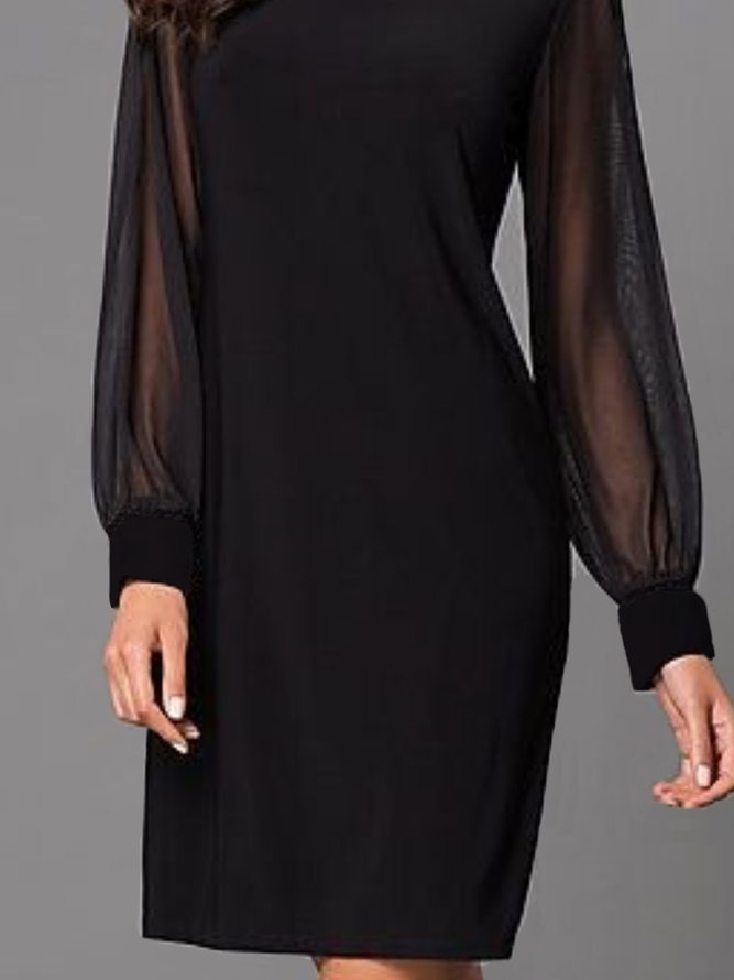 Party Langarm Rundhals Kleid