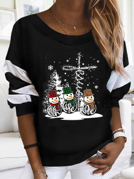 Rundhals Lässig Weihnachten Sweatshirt
