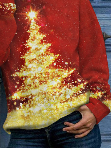 Weit Weihnachtsbaum Plüsch Sweatshirt