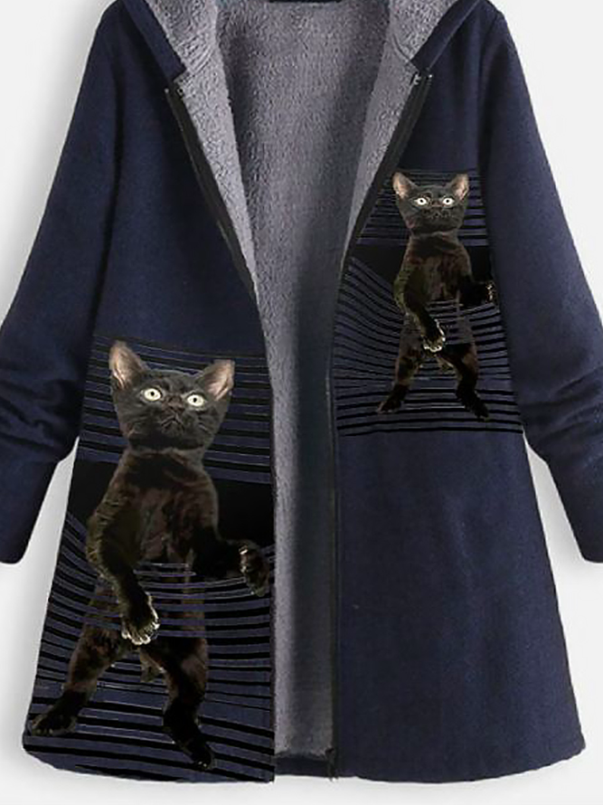 Katze Kapuze Pullover Mantel