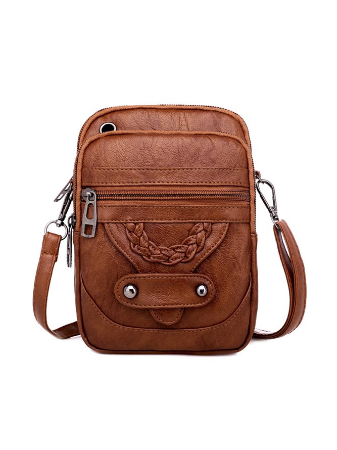 Antiquität Weich Leder Postleitzahl multi Tasche Carmen Umhängetasche