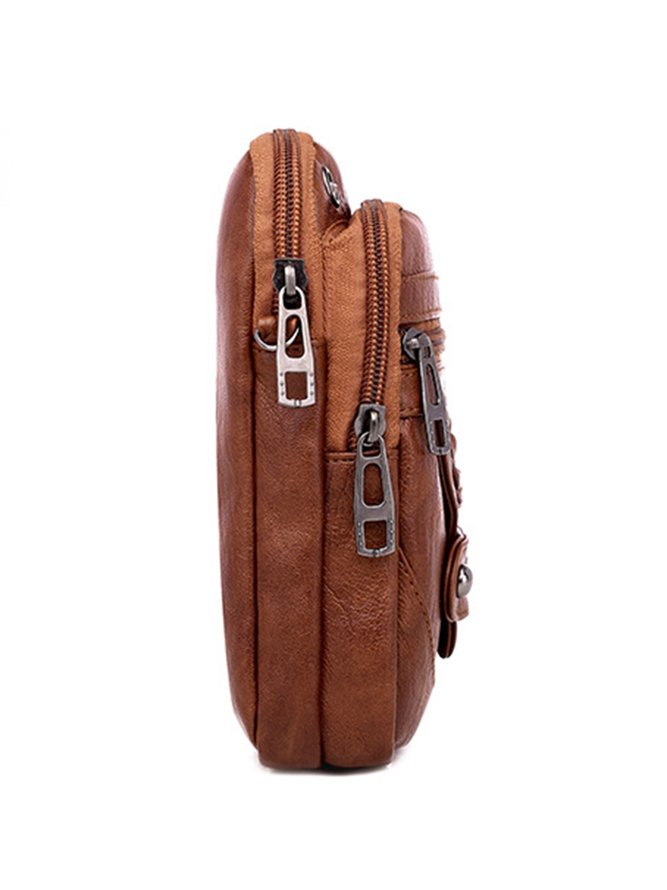 Antiquität Weich Leder Postleitzahl multi Tasche Carmen Umhängetasche
