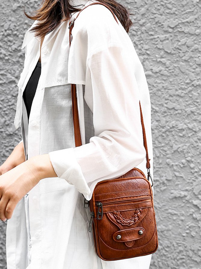 Antiquität Weich Leder Postleitzahl multi Tasche Carmen Umhängetasche