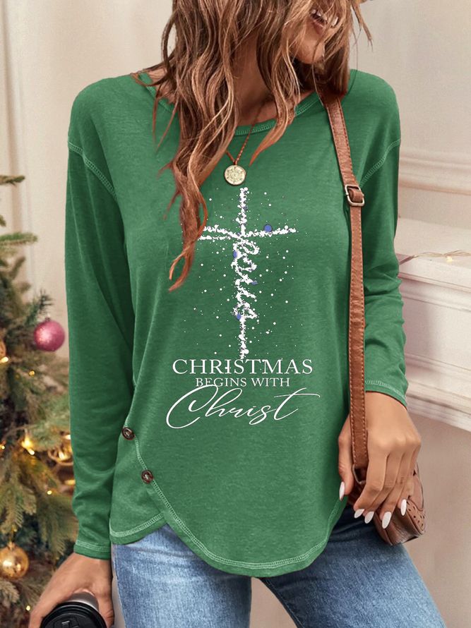 Weihnachten Weit Lässig T-Bluse