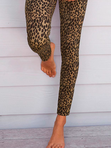 Leopard Fest Lässig Leggings