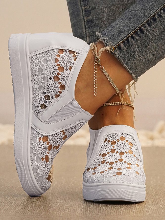 Blume Stickerei Detail Versteckt Stöckel Schuhe