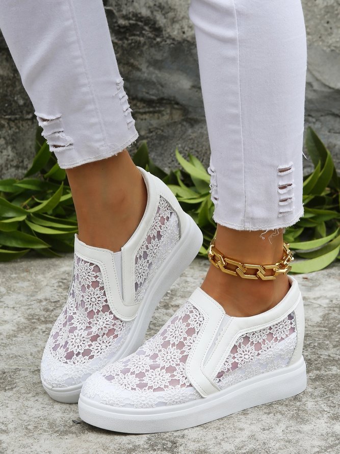 Blume Stickerei Detail Versteckt Stöckel Schuhe