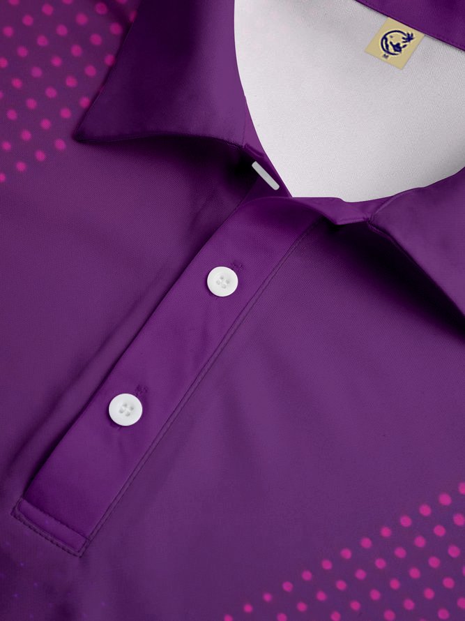 Farbverlauf Polka Dots Knopf Kurzarm Poloshirt