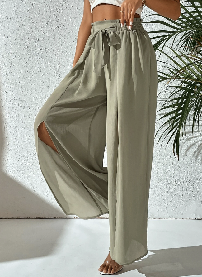 Unifarben Weit Lässig Freizeithose