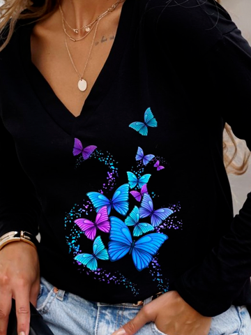 Lässig Schmetterling T-Shirt