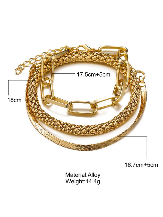 3PCS Bohemien Urlaub Stil Kette Form mehrschichtig Armband Ethnisch Stil Strand Schmuck