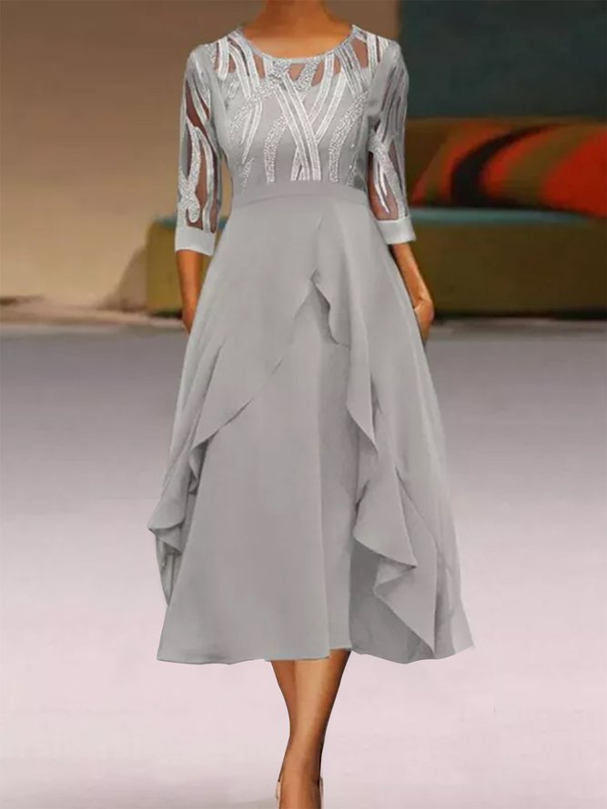 Geometrisch Elegant Regelmäßige Passform Kleid