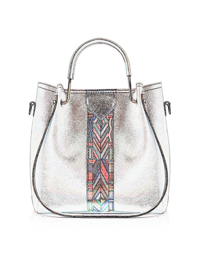 Bunt Abstrakt Muster Patchwork Kunstleder Multifunktional Pendler Handtasche Set