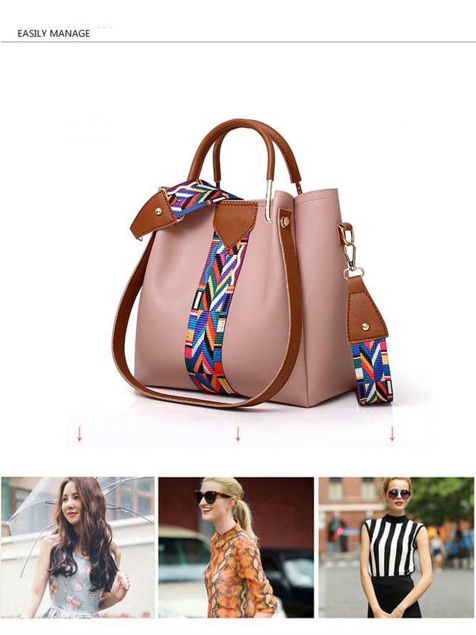 Bunt Abstrakt Muster Patchwork Kunstleder Multifunktional Pendler Handtasche Set