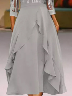 Geometrisch Elegant Regelmäßige Passform Kleid
