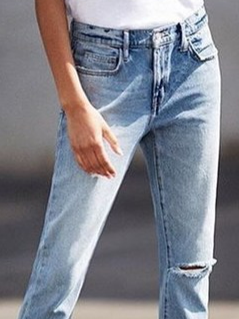 Lässig Unifarben Jeans
