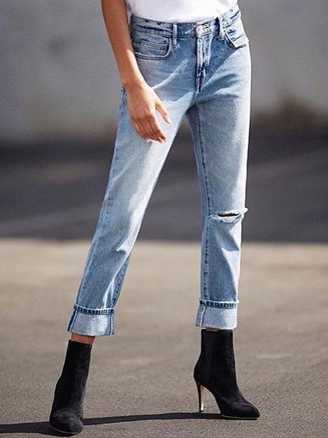 Lässig Unifarben Jeans