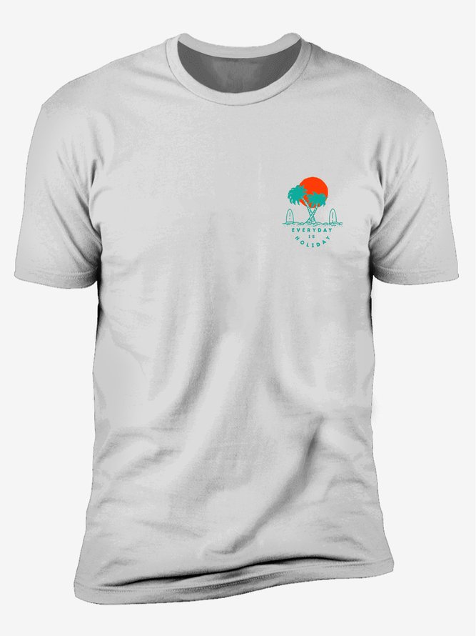 Kokosnussbaum Kragen Lässig T-Shirt