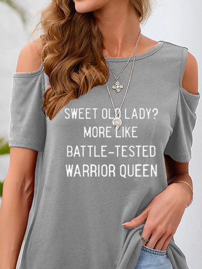 Cut-Outs Textbriefe Lässig T-Shirt