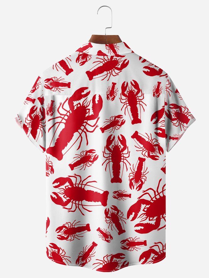 HUMMER Brusttasche Kurzarm Hawaiische Bluse