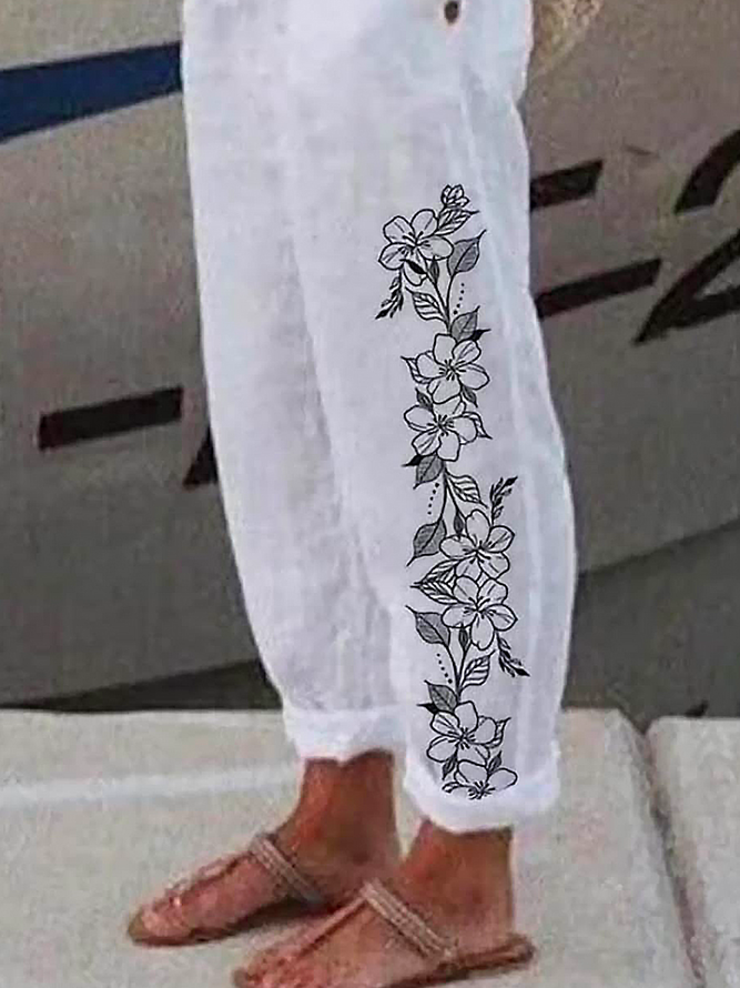 Schwarz und Weiß Weit Freizeithose