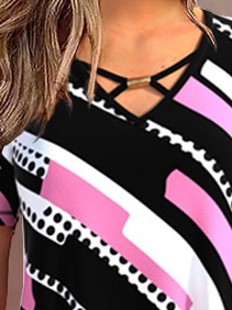 Geometrisch Lässig Jersey Sonstiges Bluse