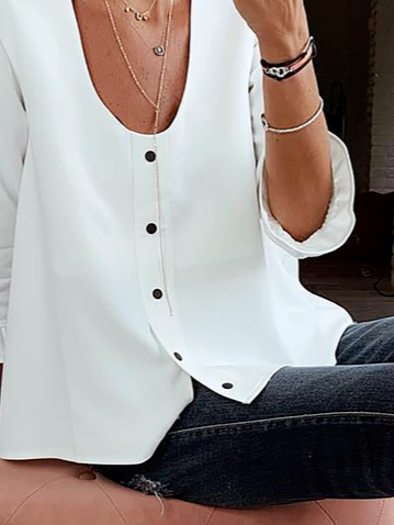 Lässig Unifarben Bluse