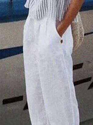 Lässig Leinen Spitze Hose