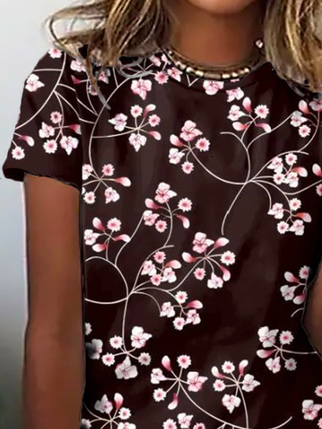 Weit Lässig Rundhals T-Shirt