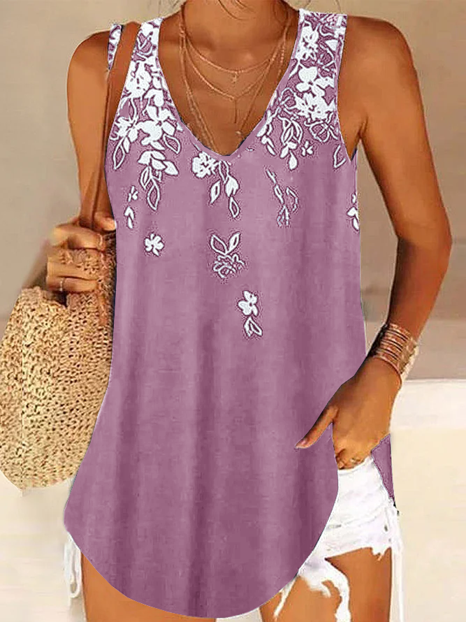 V-Ausschnitt Lässig Top & Untershirt