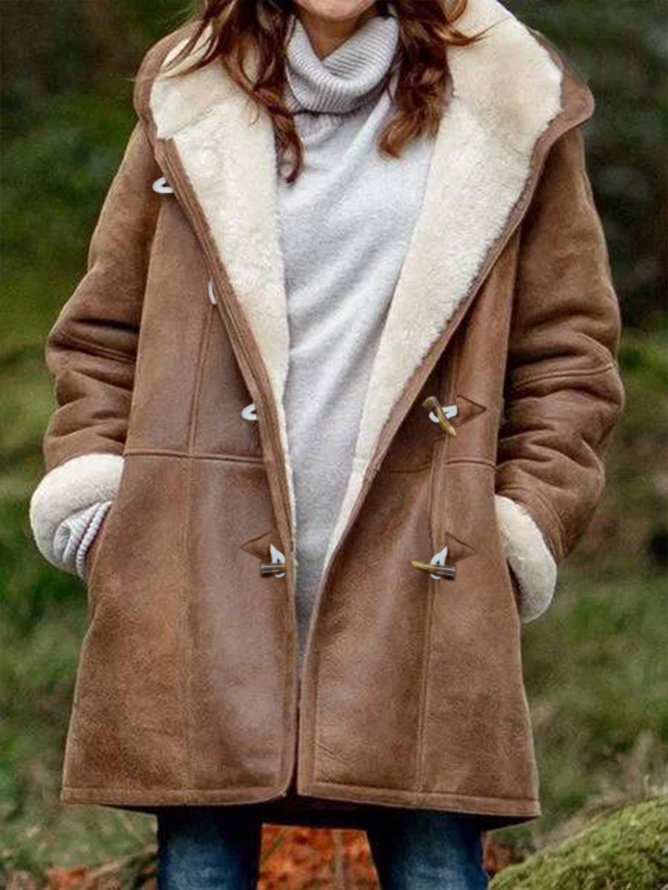 Baumwollgemisch damenmode Kapuze Lässig Jacke
