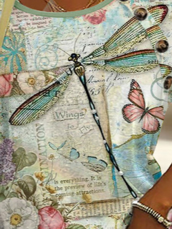 Schnalle Gestrickt Lässig Libelle Bluse