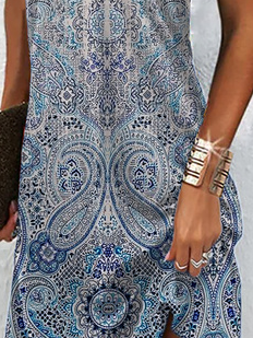 Jersey Lässig Rundhals Kleid