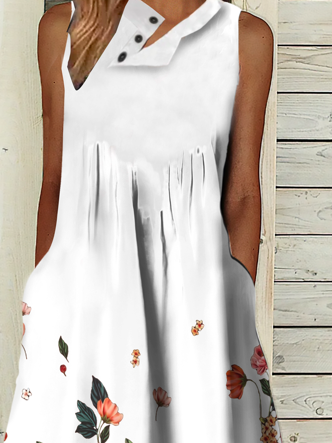 Weit Sonstiges Lässig Print Kleid