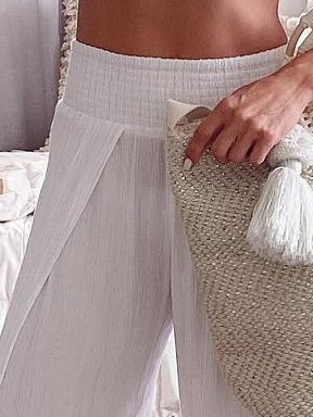 Unifarben Lässig Gerangel Hose