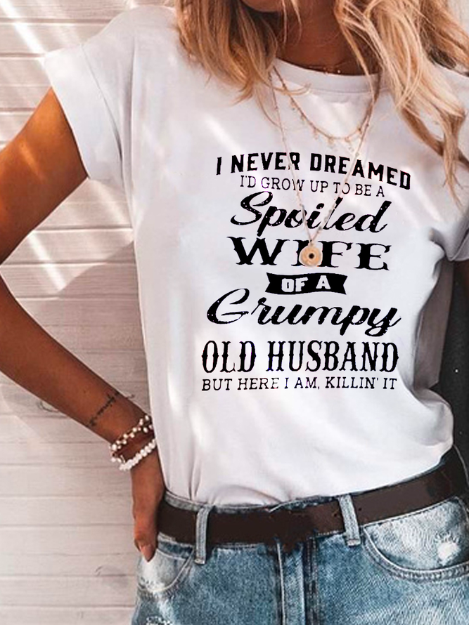 Weit Satz Lässig Rundhals T-Shirt
