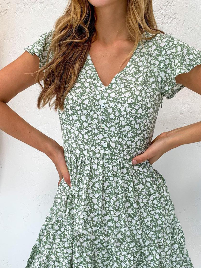 Geblümt Urlaub Kleid
