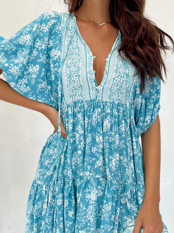 Urlaub Geblümt Weit Kleid