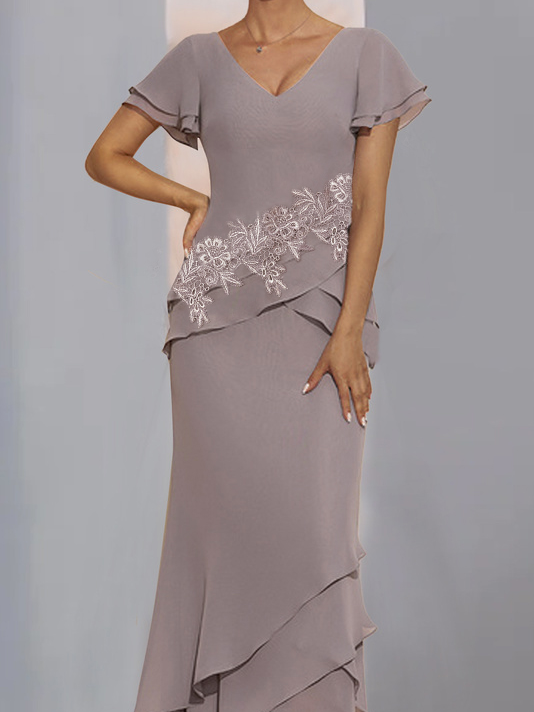 Lässig Unifarben Kleid