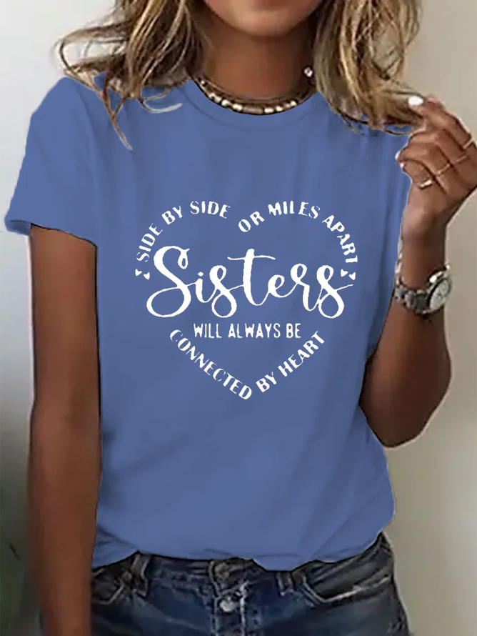 Große Größen Lässig Rundhals Kurzarm Weit Textbriefe T-Shirt